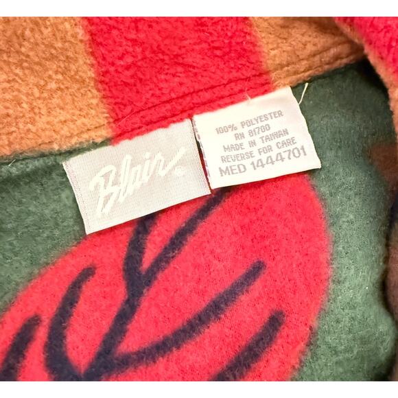 Blair Fleece Barn Jacket Cardigan Patchwork Autumn Cabincore Sz M Multicolor Vtg - Picture 3 of 8